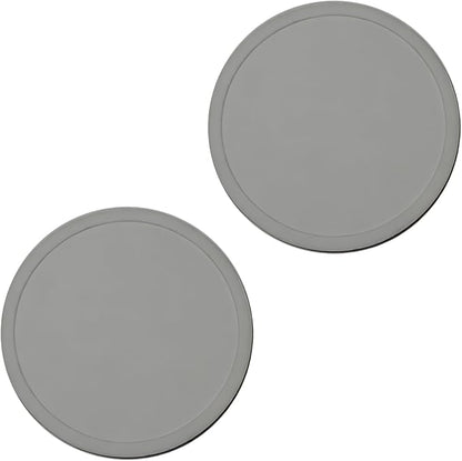 2 Pack Silicone Coasters for Drinks, Round Grey Coasters by Unknown