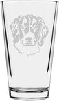 English Springer Spaniel Custom Personalized Dog Themed Etched All Purpose 16oz Pint Glass