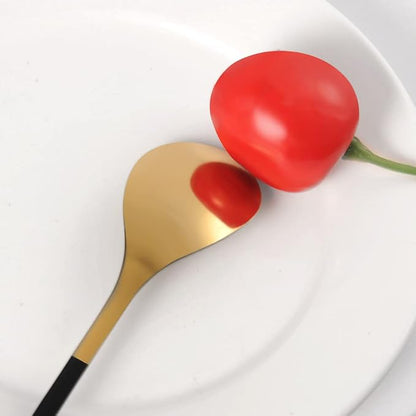 AnSaw Elegant Black & Gold Leaf Coffee Spoons - Image 7