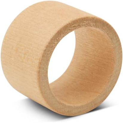 Classic Birch Wood Napkin Rings Set of 6, 1-1/2 inch Farmhouse Napkin Rings Set - Image 2