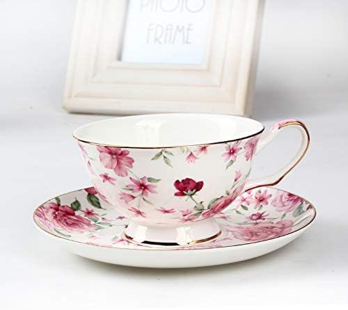 BTaT- Floral Tea Cups and Saucers Set of 4, 7 oz | Porcelain Tea Cup Set - Image 8