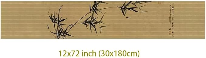Asian Style Bamboo Table Runner, Ancient Chinese Paintings Zen Table Mat - Image 4