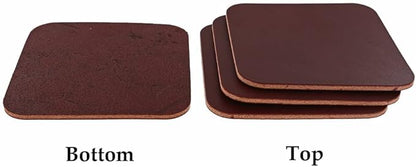 Leather Coasters, Wickett & Craig English Bridle, Square, Burgundy (4pc set)