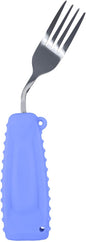 Adaptive Weighted Silverware Utensils Angled Fork for Hand Tremors Parkinsons,Weighted Utensils with Non-Slip Easy Grip Handles for Independent Eating(Left Hand,Purple,Pack of 1)
