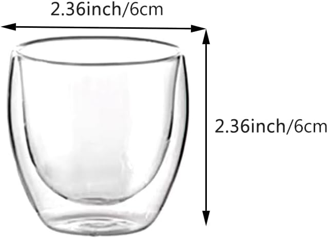 6pcs Double Wall Espresso Cups, 3 Ounce Glass Coffee Mugs, Insulated Small - Image 2