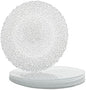 Vikko Elegant Textured Glass Plates - Set of 4 Stackable Salad & Dessert Plates, 8.5 Inch, Dishwasher Safe