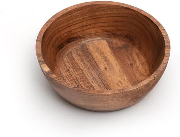 Acacia Wood Bowl Set of 2, 6-Inch Medium Serving Bowls, 400 Cubic cm Volume - Image 4