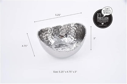 Pampa Bay Small Oval Bowl, 5.25-inch Length, Silver
