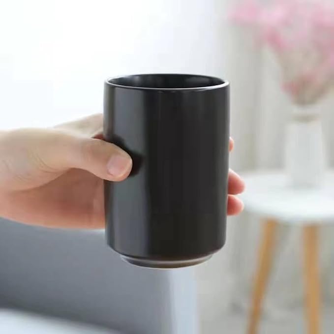 Japanese Simple Black and White Style, handleless Ceramic Mug, Tea Cup - Image 5