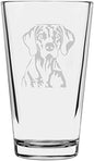 Vizsla Customizable Dog Themed Etched All Purpose 16oz Pint Glass