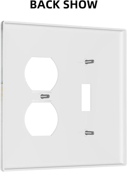 Light Switch Cover Plate Gray/Gold Marble Abstract Modern Luxury 2 Gang Decorative Switch Plates 1 Toggle Duplex Combo Outlet Covers GFCI Wall Plates for Bathroom Bedroom Decor
