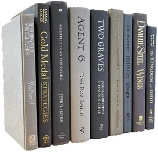 Real Books by Color® (Set of 9, Gray) Decorative Bookshelf Home Decor Shelf Styling Photo Prop