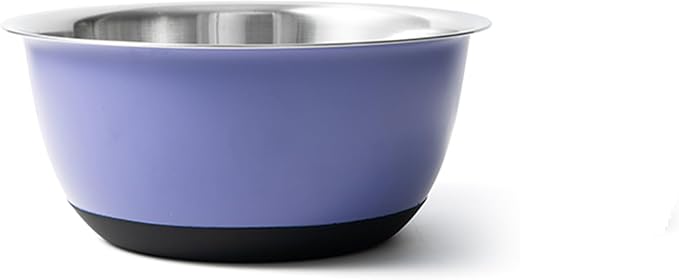 Fox Run Stainless Steel Mixing Bowl, 6.25 Quart Purple Mixing Bowl | Non-Skid by foxrunbrands