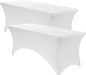 VidaFete Spandex Tablecloth 2 Pack 4FT, Fitted Stretch Table Cover for Rectangle Tables, Wrinkle Resistant and Washable Tablecloths for Outdoor, Picnic, Party, Wedding, Banquet, Birthday, White