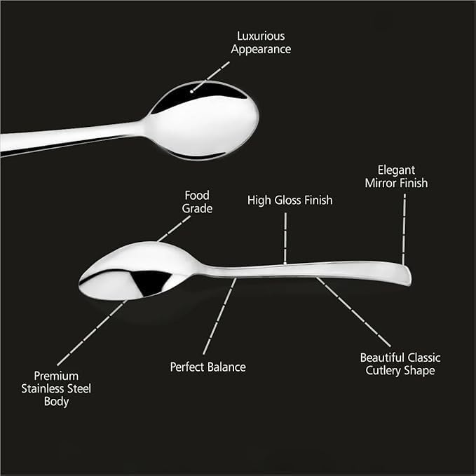 Stainless Steel Teaspoon Set, 6 Piece. | Dishwasher Safe Silverware. Mirer - Image 6