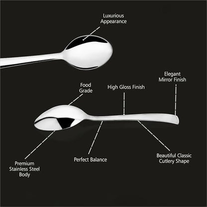 Stainless Steel Teaspoon Set, 6 Piece. | Dishwasher Safe Silverware. Mirer - Image 6
