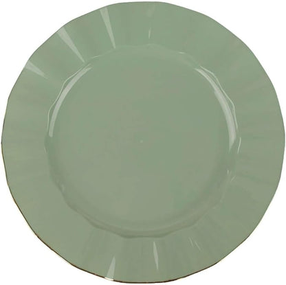 Efavormart 9" Salad Plates – Set of 10 Plastic Dusty Sage Green Round - Image 7
