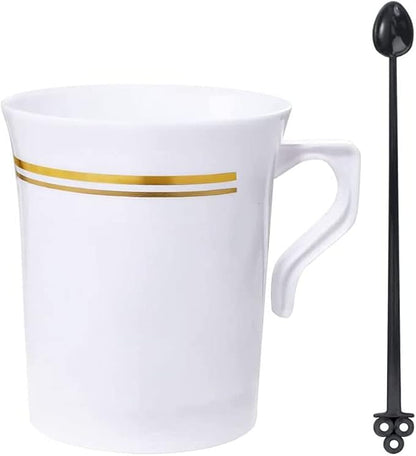 Nervure 60 Pack White Plastic Coffee Mugs by Nervure