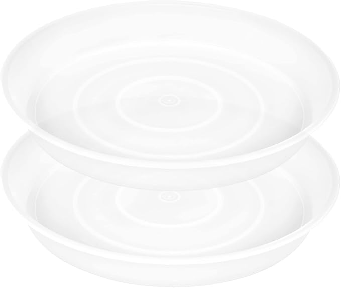 2 Pack of 19 inch Plant Saucer, 2.7" Depth Tray, Large Deep Garden Plastic by Bleuhome