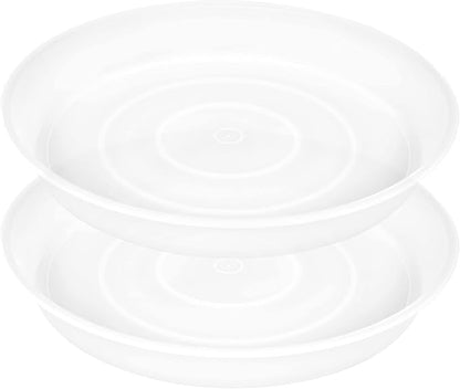 2 Pack of 19 inch Plant Saucer, 2.7" Depth Tray, Large Deep Garden Plastic by Bleuhome