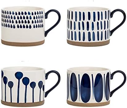 Koja Colorful Hand Painted Ceramic Mugs, 16 oz, Dishwasher Safe | Also by Koja