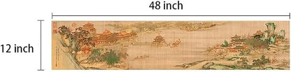 Asian Style Bamboo Table Runner, Ancient Chinese Paintings Zen Table Mat - Image 5