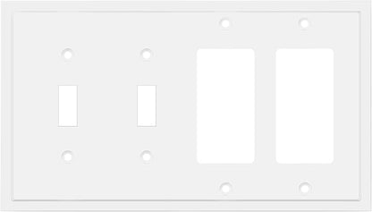Henne Bery Modern Edge Decorative Wall Plate Switch Plate Outlet Cover, Durable Solid Zinc Alloy (Double Toggle/Double Decorator, Pure White)