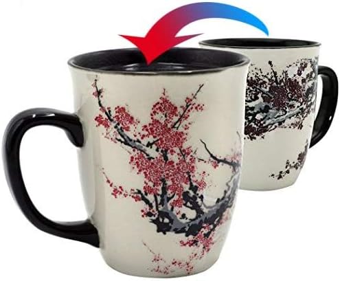 Color Changing Heat Sensitive Magic Funny Art Mug Large Coffee Tea Plum Blossom - Image 2