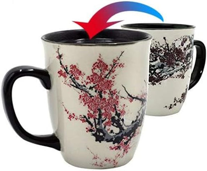 Color Changing Heat Sensitive Magic Funny Art Mug Large Coffee Tea Plum Blossom - Image 2