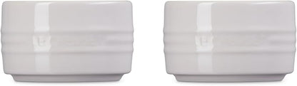 Le Creuset Stoneware Round Ramekin Straight Wall Set of 2, 7 oz. Each, Shallot