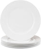Fine Bone China Dessert Plates 6-Piece, Cake Plate, Side Plate 8 Inches, Fine Glaze With Pure White Color Sturdy and Durable, Thin Thickness and Light Weight, Microwave and Dishwasher Safe
