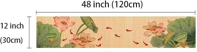 Asian Style Bamboo Table Runner, Ancient Chinese Paintings Zen Table Mat - Image 7