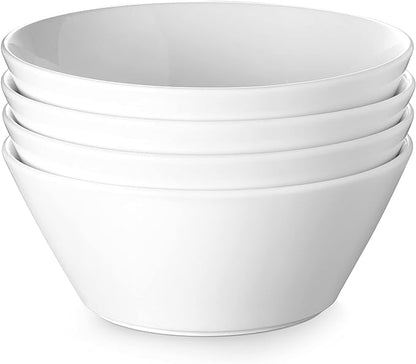 DOWAN Large Salad & Soup Bowls - 60 OZ Ceramic White Bowls by DOWAN