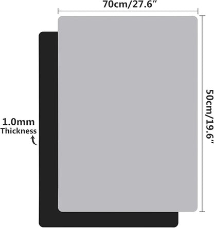 Gartful Silicone Mats for Crafts, 2 Pack Resin Jewelry Casting Molds Sheets, Extra Large Silicone Placemat, Countertop Protector, Nonstick Nonskid Heat-Resistant, Black & Light Grey (27.6 x 19.7 inch)