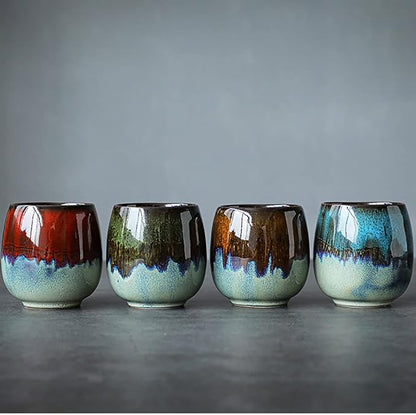 3 oz Ceramic Mini Espresso Cups Set of 4, Morandi Color by TOLATR