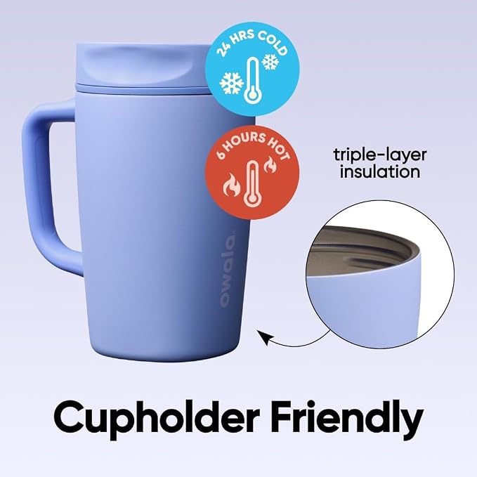 Owala SmoothSip Slider Stainless Steel Insulated Travel Mug - Image 3