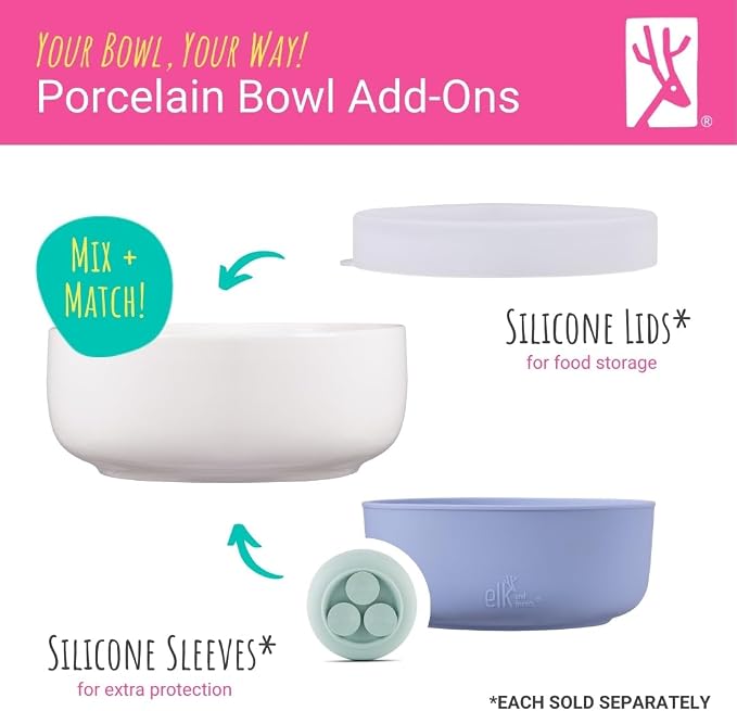 Elk and Friends Kids Porcelain Bowls| Kids/Toddler/Baby Feeding | Microwave & - Image 7
