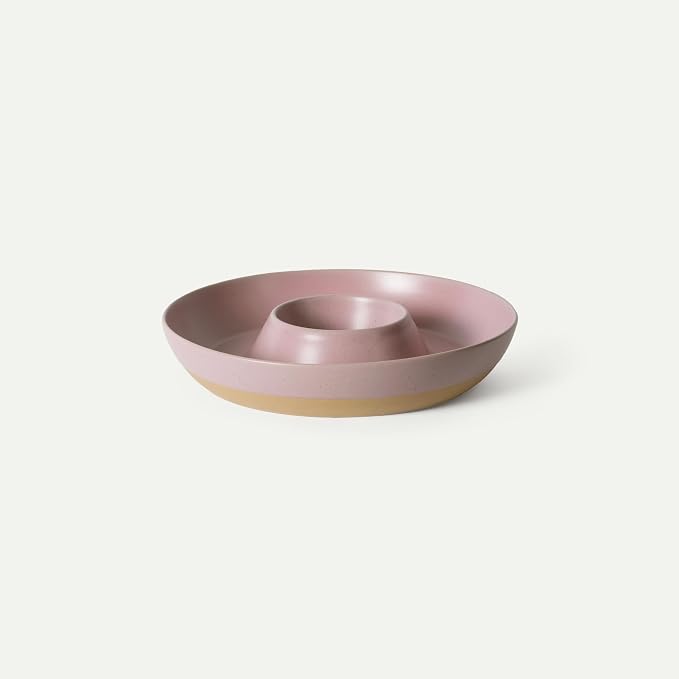 Mora Ceramic Chips and Dip Serving Tray: Large Divided Party Bowl Set by MORA