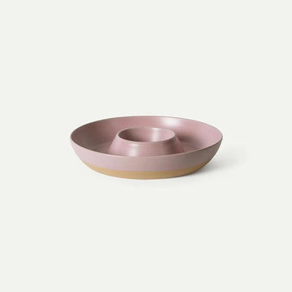 Mora Ceramic Chips and Dip Serving Tray: Large Divided Party Bowl Set by MORA