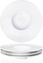 Ceramics Rimmed Soup Bowls 8.8 oz, White 11.6 inch Exquisite small soup plate Set of 4, Pasta plates With Rim is the best choice for hotels, kitchens, fine restaurants and gourmets