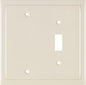 Henne Bery Modern Edge Decorative Wall Plate Switch Plate Outlet Cover, Durable Solid Zinc Alloy (Blank/Toggle, Light Almond)