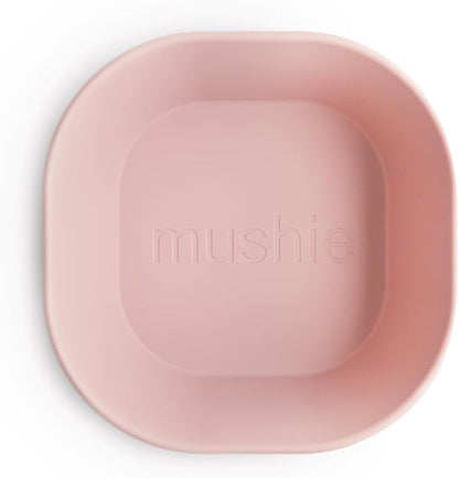mushie Square Dinnerware Bowls for Kids | Made in Denmark, Set of 2 (Blush)