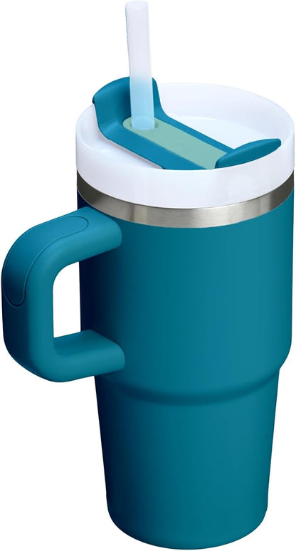 STANLEY Quencher H2.0 Flow State Tumbler, 20 oz, Coastal Teal | Handle and - Image 3