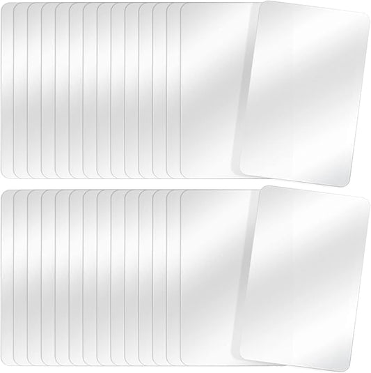 Tecmisse 30 PCS Plastic Placemat Heat Resistant Washable Table Mats, Clear Placemats for Table, Dining, Kitchen, Crafting and Shelf Liner, 17 x 11 Inch