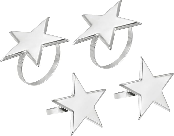 uxcell Metal Napkin Rings Set of 4, Star Napkin Ring Holder Buckle by uxcell