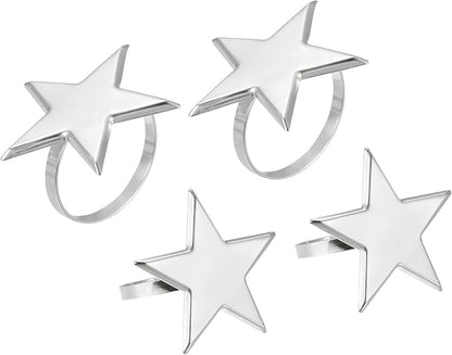 uxcell Metal Napkin Rings Set of 4, Star Napkin Ring Holder Buckle by uxcell