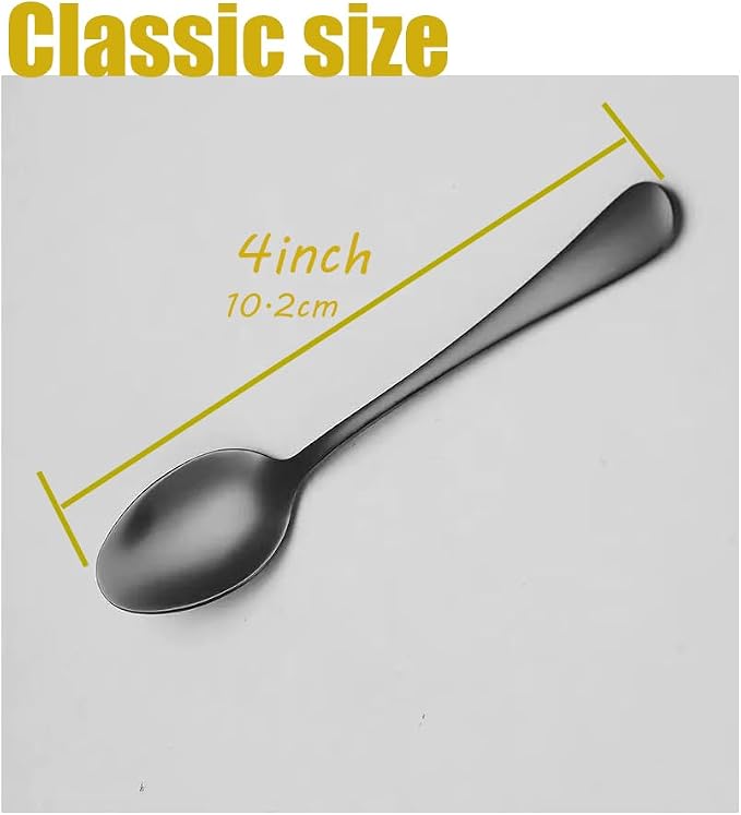 Demitasse Espresso Spoons, 4 Inches Stainless Steel Coffee Spoons - Image 2