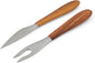 nambe Curvo Cheese Set | Cheese Knife and Fork Utensil Set by Unknown