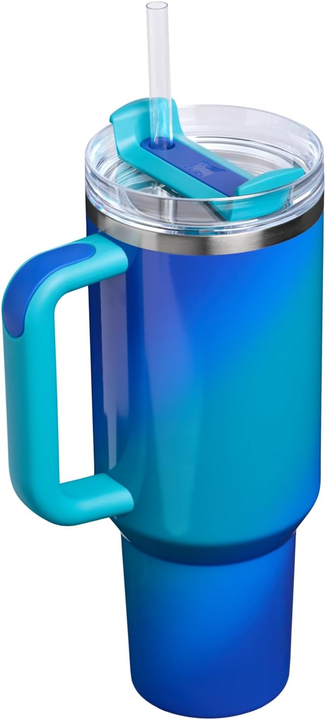 STANLEY Quencher H2.0 Flow State Tumbler, 40 oz, Sea Glass Aura | Handle and - Image 3