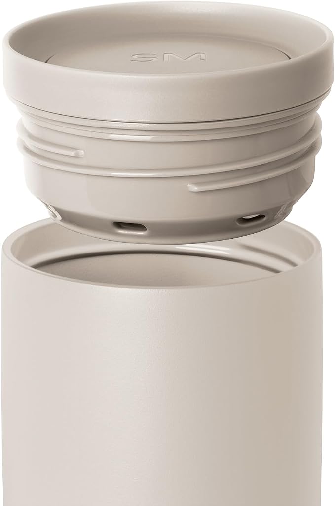 Simple Modern Insulated Travel Coffee Mug 360° Lid | 16oz | Beige | Voyager - Image 3